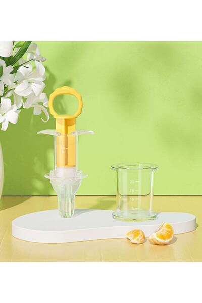 kiddoz وحدة تغذية السوائل بمحقنة للأطفال - أصفر