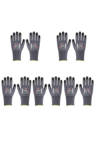 Badem10 Ultra 5 Pair Nitrile Coated Gloves 9/L Anti-Slip Industrial Type Work Gloves Master Safety Protective