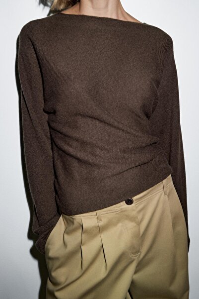 Massimo Dutti Geniş yaka triko kazak