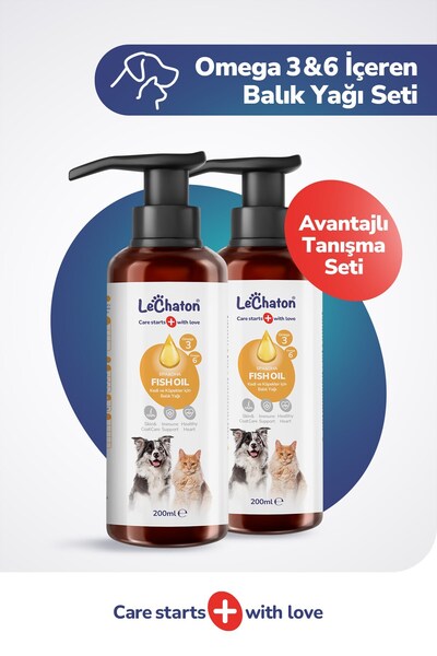 LeChaton Pet Care 2 x Fish Oil - Kedi Ve Köpek Için Balık Yağı 200ml-Omega 3 ...