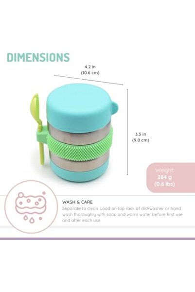 Melii Food Jar for Kids | Fidget Thermos with Silicone Sleeve | BPA Free Leakproof Insulated | 300 m