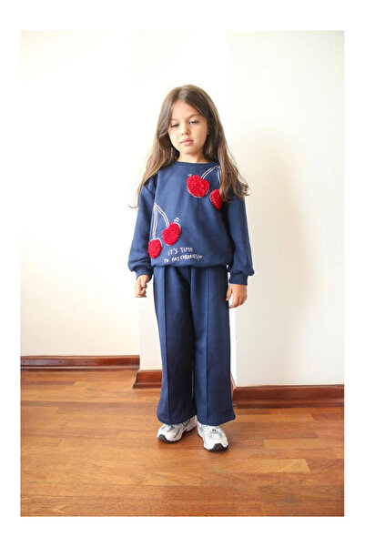 QUEEN KİDS Queenkids Kız Çocuk 5000 Takım Kiraz Lacivert