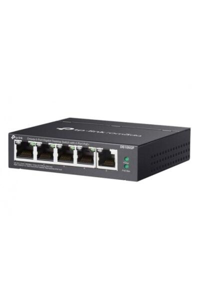 TP-LINK Switch H-60 Omada DS105GP cu 4 porturi Gigabit și 1 port Gigabit Uplink, 65W PoE, neadministrabil