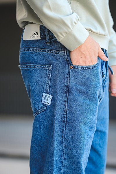 Oksit Reax 896 Τζιν παντελόνι με ελαστικό στη μέση και φαρδιά εφαρμογή