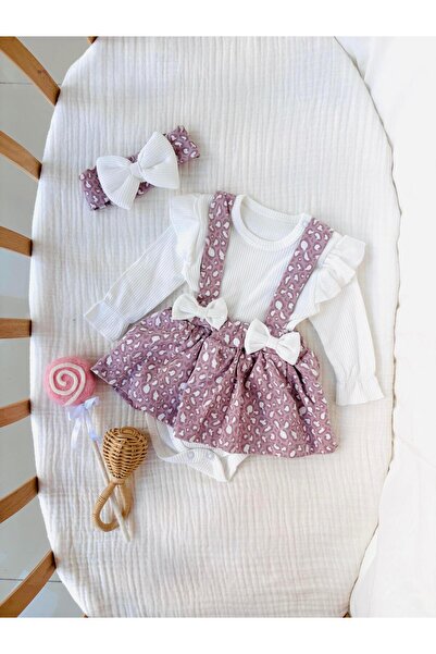 NUNU BABY Perla Uzun Kollu Elbise Takım - Lila