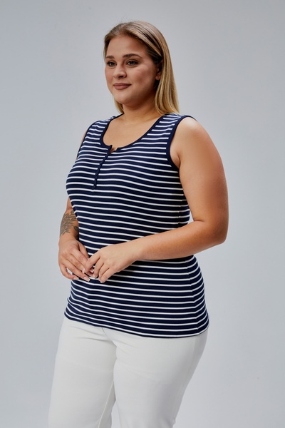 BANEGA Plus Size Sleeveless Thick Strap 100% Cotton Combed Cotton Crew Neck Blouse Undershirt