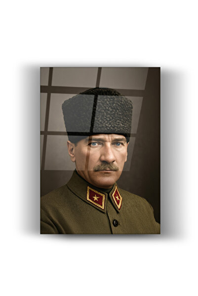 Nooraa Mustafa Kemal Atatürk - Resmî Portre-Modern-Klasik-Cam Tablo-Ev ve Ofi...