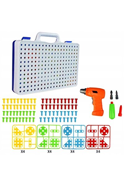 LikeSmart Montessori skill game "Creative Puzzle", Mosaic Type, with Screws, Washers, and Screwdrivers