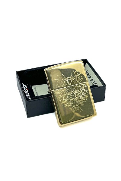 Zippo High Polish Brass Dragon Head Dizayn Çakmak