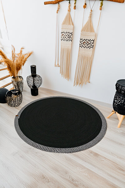 Thalia Home Jüt Halı Yuvarlak Hasır Halı Kilim Yolluk