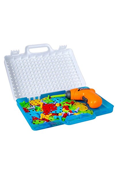 LikeSmart Montessori skill game "Creative Puzzle", Mosaic Type, with Screws, Washers, and Screwdrivers