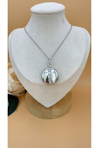 SK aksesuar Fotoğraf Koymalık Taşlı Fanus Kolye