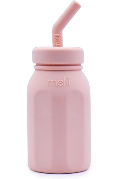 Melii زجاجة ماء سيليكون مع ماصة للأطفال والرضع والأطفال الصغار، خالية من مادة...