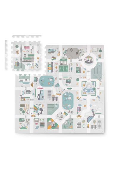 LikeSmart Soft foam puzzle mat, "LikeSmart Nukido Little Town", 9 puzzles, made of material