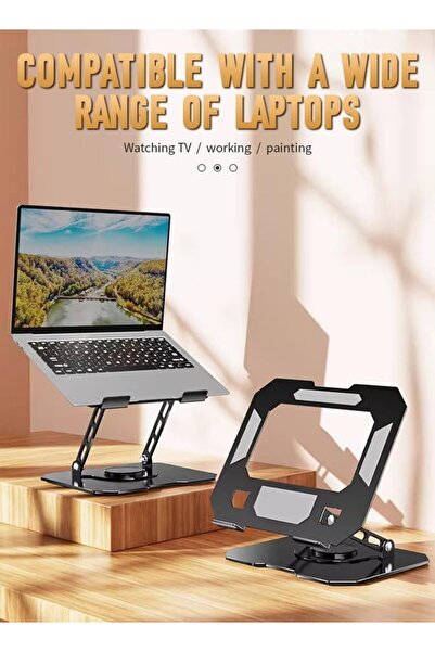 Generic Adjustable Tablet Stand from Aluminum Alloy, 360-Degree Rotation, Foldable Office Stand for iPad, Ta