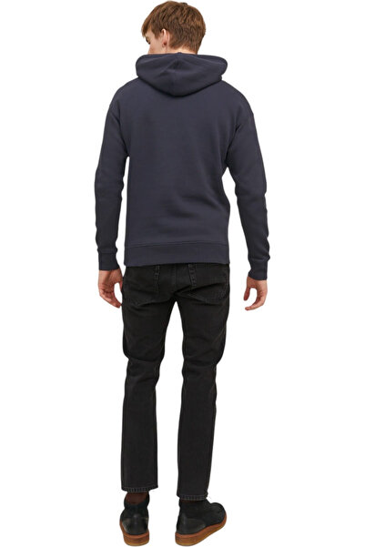 Jack & Jones Φούτερ Star JJ με κουκούλα - 12233972-Σκούρο μπλε