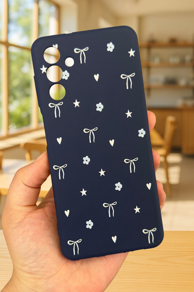 Vip Case Samsung Galaxy A54 Uyumlu Mini Fiyonk Desenli Silikon Darbe Emici Klasik Korumalı Rubber Kılıf