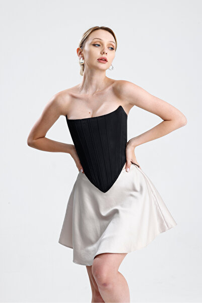 CHAROS Saten Kumaşından Zarif Korse