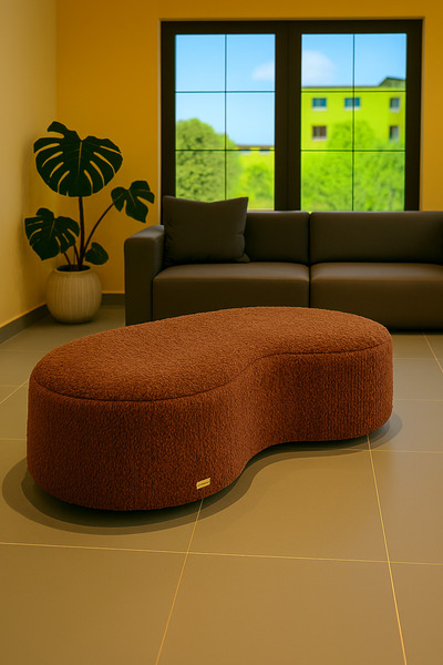 eda hacıoğlu edam bedding group Bulut Şekilli Oturma Pufu Teddy Peluş Kumaş Yuvarlak Kenarlı Modern Konsept Puf (salon/oturma odası)