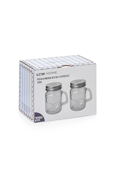 LC Waikiki LCW HOMERenksiz Metal Kapaklı Cam Tuzluk Ve Biberlik 1200 Ml
