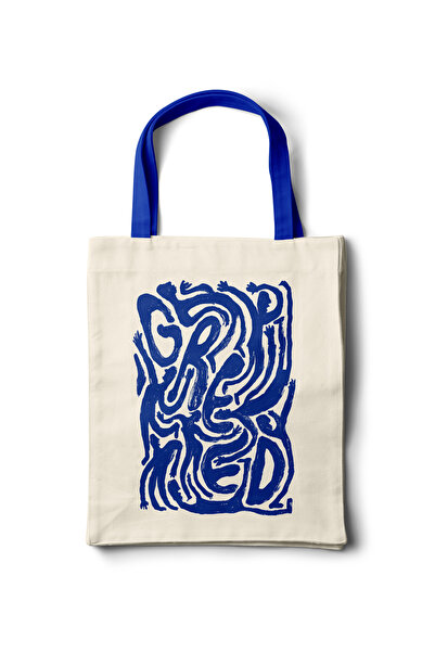INKD Sanatsal Bez Çanta – Greed İllüstrasyon Tasarım - 35x40