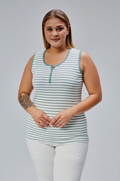 BANEGA Plus Size Sleeveless Thick Strap 100% Cotton Combed Cotton Crew Neck Blouse Undershirt