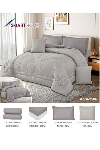 smart home Summer double Comforter, Reversible. Double-stuffed, 6-piece microfiber sleeping set, 230x250cm