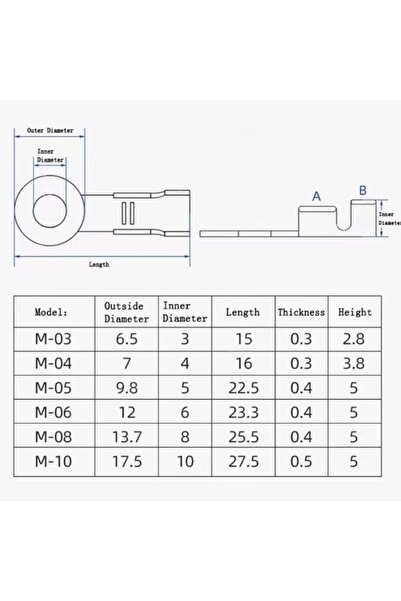 Genel Markalar MR-274E-1 KUTULU HALKA KABLO TERMİNALİ SETİ 150 PARÇA