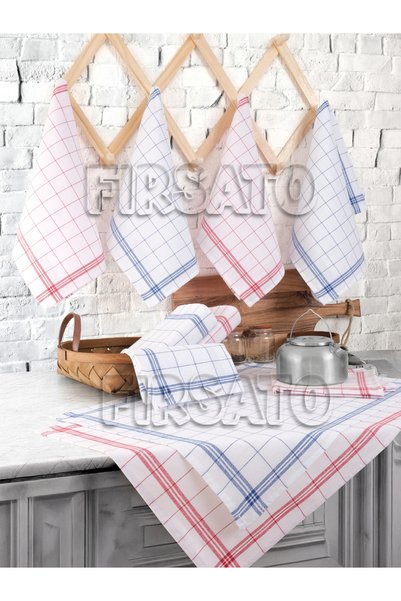 Fırsato 10Pcs Striped Square Pattern, 50X70Cm, German Napkin |   Nutrition Cover |   Kitchen Towel |   Drying Cloth