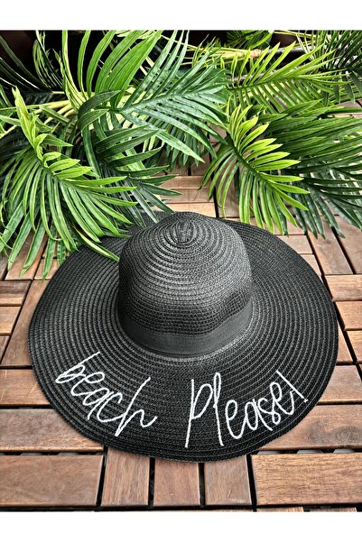 Moodbasic Beach Please Straw Hat Black