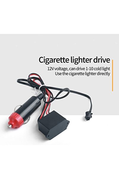Generic Car LED EL Wire Neon Light Strip with 12V Cigarette Lighter Adapter for Interior Decoration Blue