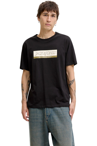 Jack & Jones Tricou JACK & JONES Inwood Block Branding - 12283628-Negru