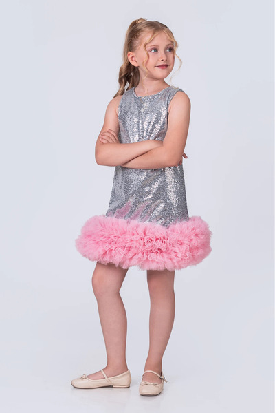 vestitino Rochie elegantă pentru fetiță cu paiete și tul