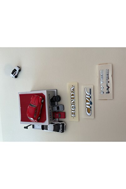 EDEXPORT Honda-Civic Krom Bagaj ve i-Vtec Çamurluk Yazısı Seti 4’lü 3M 3D ABS