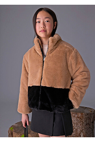 MAYORAL Brown Girl's Fur Coat 7429