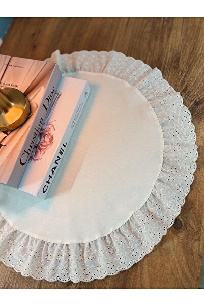 NURGİTA HOME Duck Keten Fırfırlı Fistolu Dekoratif Örtü (50 cm)