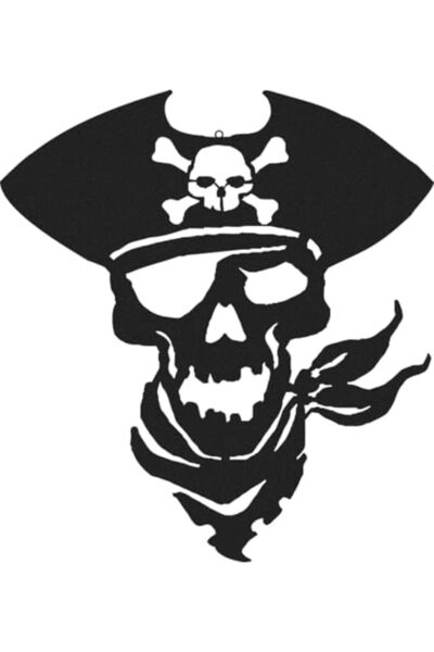 Slasa Acrylic Wall Art Design Pirate Ship | 50 × 46 cm | Matte Black Marine W...