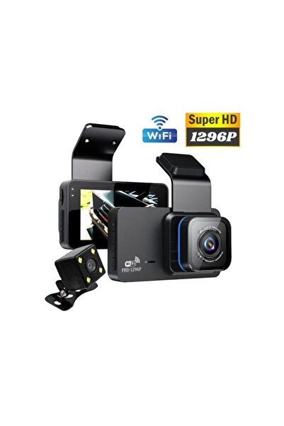 CARBOON Araç Kamerası - 1296P 2k Video Kaydı 3 İnç Ekranlı Wifi App Control Gece Görüşü Geri Görüş Kamerası