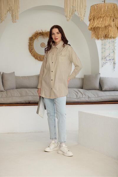 Moodbasic Crystal Spread Stone Denim Jacket