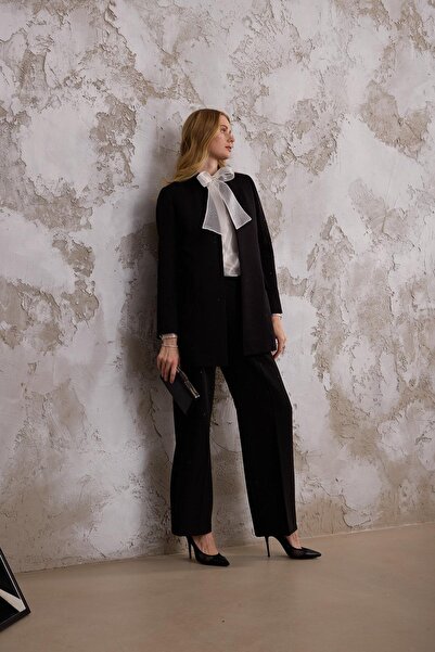 Moodbasic IŞILTILI TAŞLI KREP CEKET