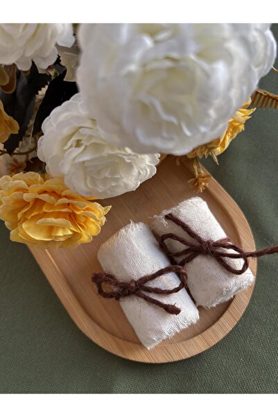 NURGİTA HOME Yırtık Krem Pamuk Şerit 5 Cm - 2.20 Metre (2 Adet)