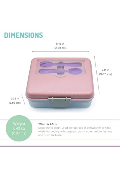Melii Two Tier Bento Lunch Box with Utensils | Leakproof BPA Free Bento for Kids and Adults | Airtig
