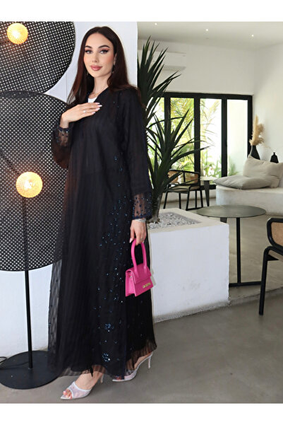 Luaar عباية لميسة الفاخرة مع الترتر المخيط يدويًا