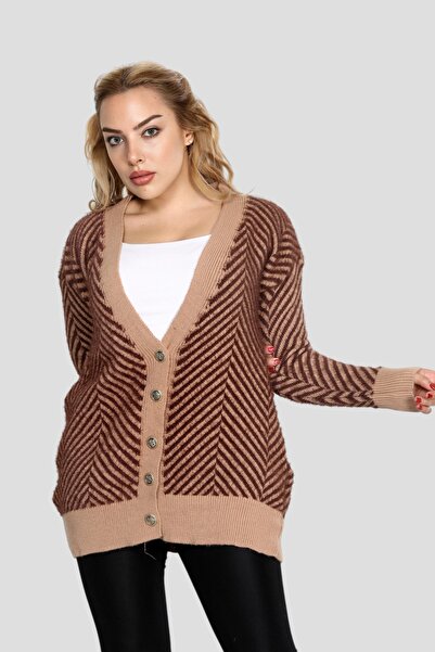 NEWCO سترة نسائية بتفاصيل أزرار للارتداء اليومي والمكتبي، سترة تريكو فضفاضة ك...