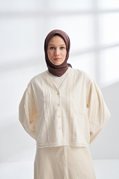 ARMANDA Premium Twill Silk Scarf - Brown