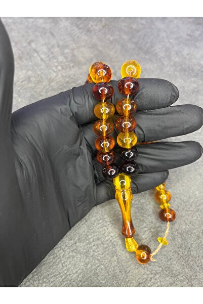 Mos Tespih High-End Powder Amber Prayer Beads with Wheel Cutting System