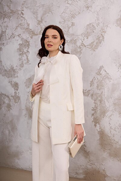 Moodbasic IŞILTILI TAŞLI KREP CEKET