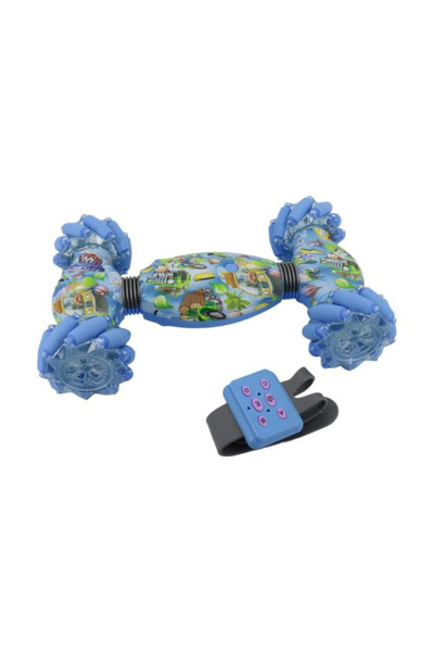 OVATEX 2.4 Ghz Özel Desenli 1200 Mah Saat Kumandalı ve El Sensörlü Motor Sesli Müzikli Şarjlı Akrobat Araba