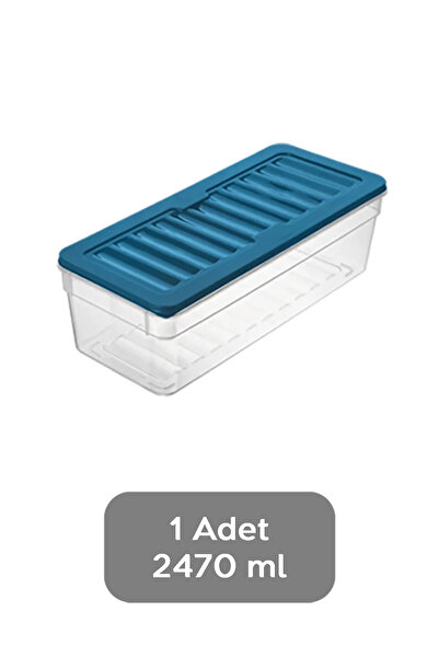 Meleni Home 1 Piece Deep Microwave Compatible Storage Container - Organizer Food Storage Container 2470 ml Blue