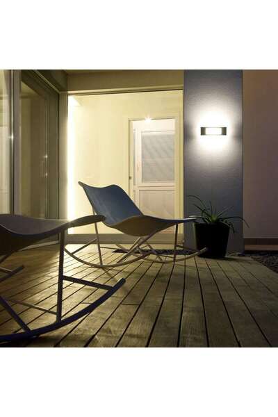 SMARTER Smarter outdoor wall lamp, made of opal polycarbonate, stainless steel front, E-socket...